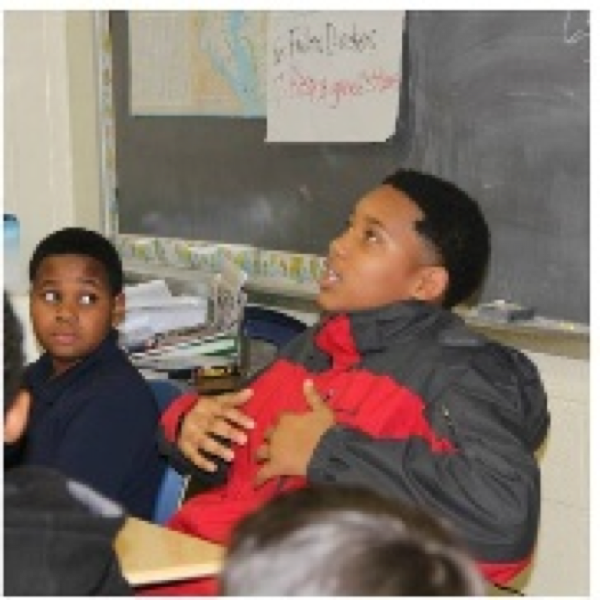 Two students discussing